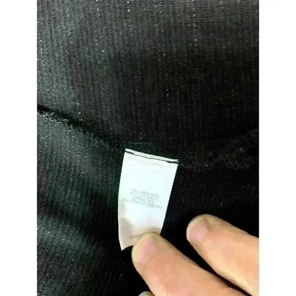 J Jill Black Metallic stripe Spandex Open Cardigan Size Medium Lagenlook Stretch - Picture 4 of 8